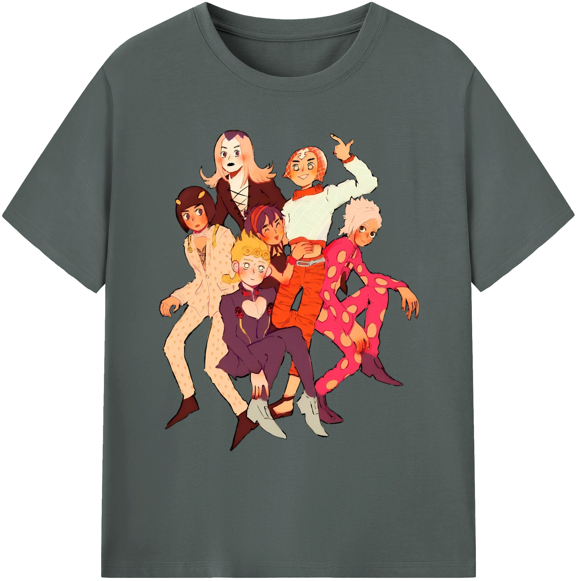 （画像用） ジョジョの奇妙な冒険 JoJo's Bizarre Adventure 綿100％ メンズ半袖Tシャツ｜肌触りやわらか＆通気性